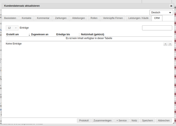 Kunden CRM Notizen Kunden CRM Notizen