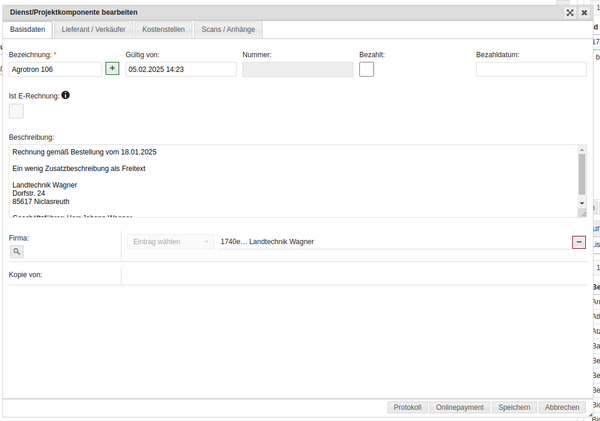 Importierte Rechnung - Basis Importierte Rechnung - Basis