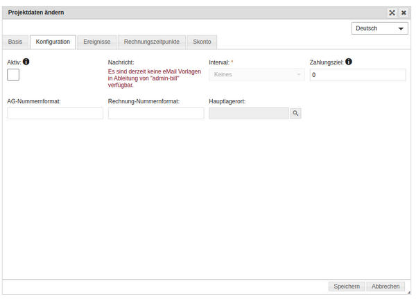 Projekt - Konfiguration Projekt - Konfiguration