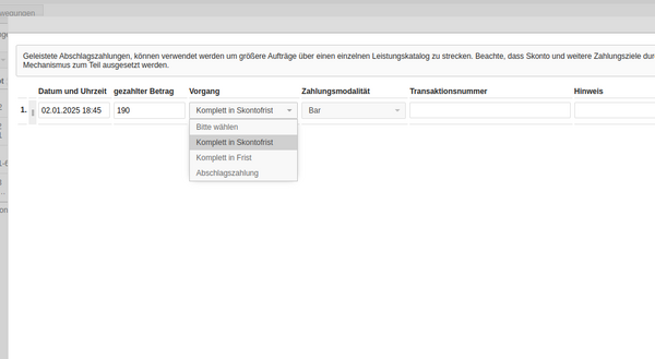 Teilzahlung oder reduzierte Zahlung Teilzahlung oder reduzierte Zahlung