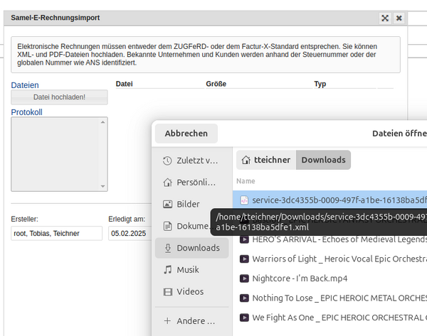 Rechnung importieren - eRechnung hoch laden Rechnung importieren - eRechnung hoch laden