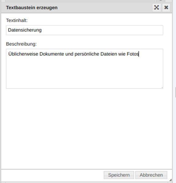Texte - Textvorlage anlegen Texte - Textvorlage anlegen