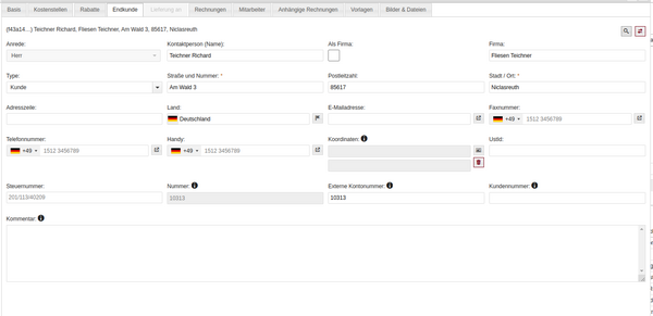 Kunde hinzufügen Kunde hinzufügen